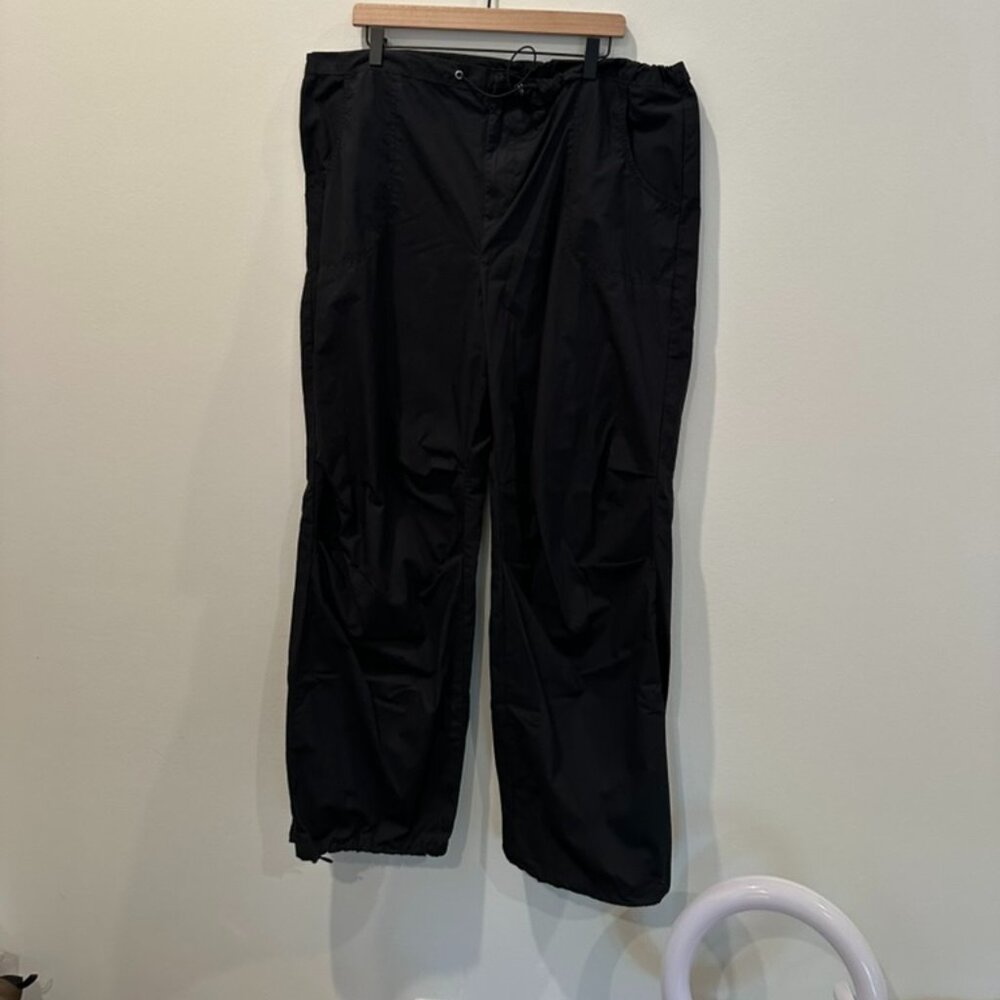 Black loose casual pants - tie waist - Size L